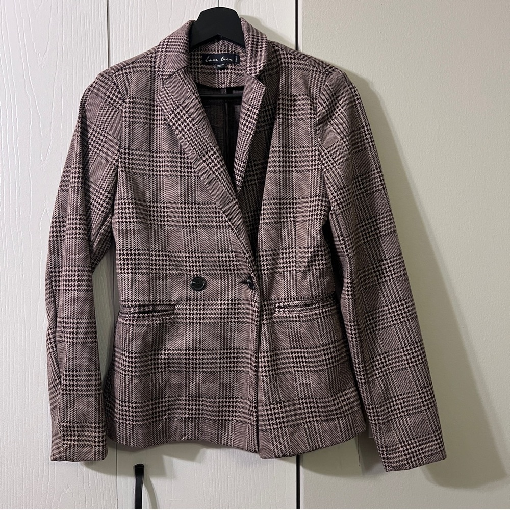 Love Tree Women's Plaid Blazer - Brown
